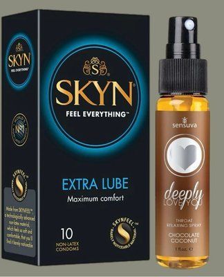Набір Skyn Extra Lube 10 штук + Спрей Sensuva Deeply Love You Chocolate Coconut (29 мл) SOS5212 фото