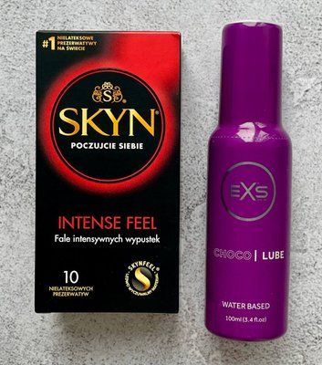 Комплект Skyn Intense Feel 10шт - Лубрикант EXS Choco Lube 100 мл SOS2596 фото