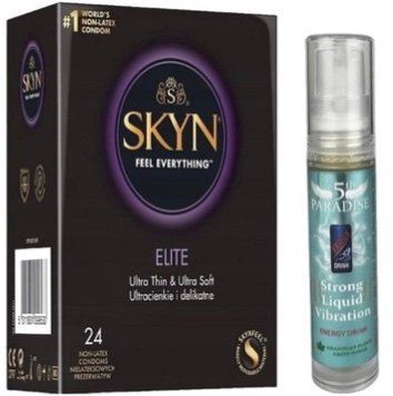 Набір з SKYN Elite (24 шт) + Рідкий вібратор 5th Paradise Liquid Vibrator &mdash; Енергетичний напій (10 мл) SOS10154 фото