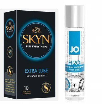 Набір : Skyn Exstra Lube 10 шт та Лубрикант System JO H2O ORIGINAL (30 мл) SOS78 фото