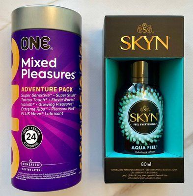 Набор ONE Mixed Pleasures 24 шт. + Лубрикант на водной основе SKYN AQUA FEEL, 80 мл SOS1200 фото