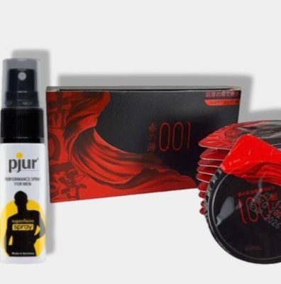 OLO RedBlack 10 шт + Пролонгатор pjur Superhero Spray 20 мл SOS6018 фото