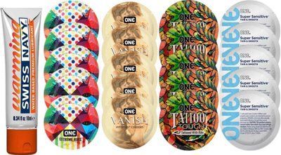 Набор из Swiss Navy Warming 10 мл + ONERibs + ONE Mint + ONEChocolateStrawberry + ONEBanana SOS8544 фото