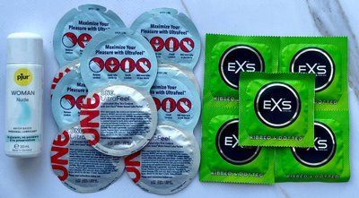 Набор ONE UltraFeel 5шт + EXS Extreme 5шт + Лубрикант pjur Woman Nude 30 мл SOS3546 фото