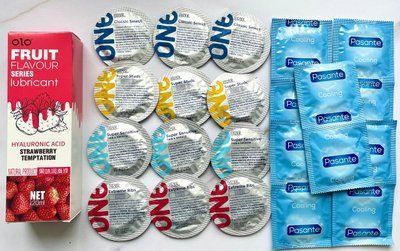 Комплект 22 шт ONE Classic, Super Sensitive, Extreme ribs , Super Studs - Pasante Cooling +Лубрикант 120ml OLO SOS1795 фото