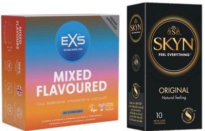 Набор с SKYN Original 10 штук + EXS Mixed Flavoured 48 шт SOS7897 фото