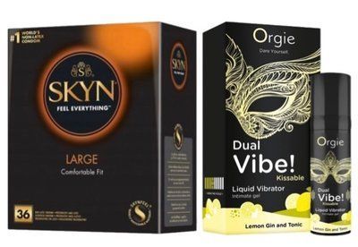 SKYN Large, 36 шт + Orgie Dual Vibe! Lemon Gin And Tonic 15 мл SOS7049 фото