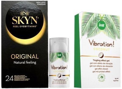 Набор из SKYN ORIGINAL 24 шт. + Жидкий вибратор Intt Vibration Coconut Vegan (15 мл) SOS10004 фото