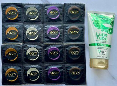 Набор из 16 штук Skyn ​​+ лубрикант LUBE TUBE NATURE, 150 мл ORGIE SOS4046 фото