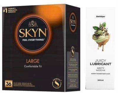 Набор Лубрикант Satisfyer Minty Mocha 300мл + SKYN Large 36 шт. SOS12815 фото