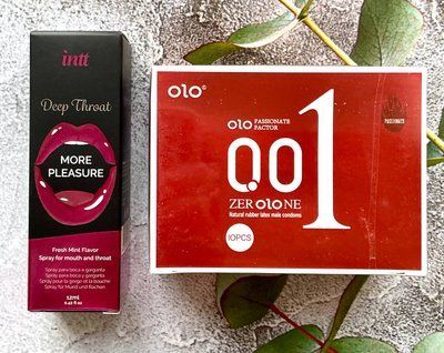 Комплект OLO збуджуючі з розігріваючим ефектом (-001) (10 шт) + Спрей Intt Deep Throat Oral Spray (12 мл) SOS2396 фото