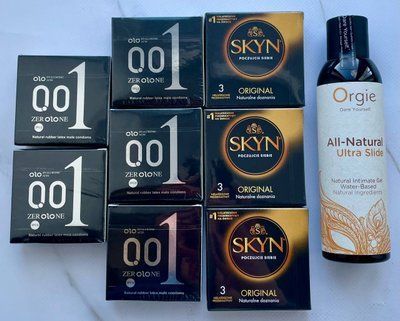 Набір 24 шт OLO Feeling Ultrathin 001 + Skyn Original + Лубрикант ALL-NATURAL Ultra Slide 150 мл Orgie SOS3796 фото