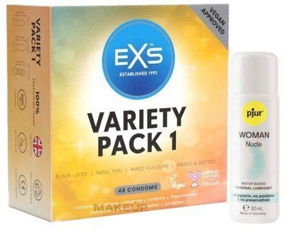 Набір EXS Variety pack 1 (48 шт) + pjur Woman Nude 30 мл SOS13415 фото