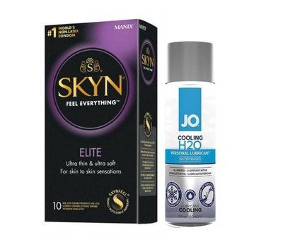 SKYN Elite &mdash; 10 шт та Лубрикант System JO H2O &mdash; COOLING (60 мл) SOS850 фото