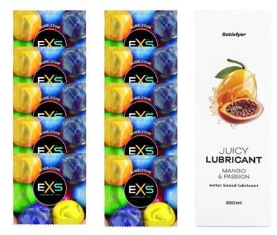 Комплект: EXS BUBBLEGUM 10 шт. + Лубрикант Satisfyer Mango & Passion 300 мл SOS11461 фото