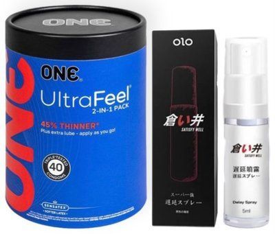 Набор из ONE UltraFeel 2-in-1 Pack 40 шт. + Пролонгатор OLO 5 мл satisfy well SOS9094 фото