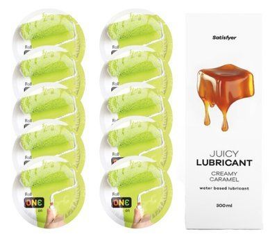 Комплект ONE Color 10 шт. + Лубрикант Satisfyer Juicy Lubricant Creamy Caramel (300 мл) SOS12363 фото