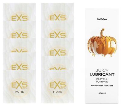 Набір: EXS Pure 10 шт. + Лубрикант Satisfyer Playful Pumpkin 300 мл SOS11207 фото