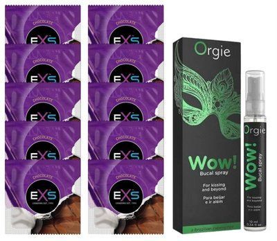 EXS Mixed Flavors Chocolate 10 шт + ORGIE WOW! Menthol (10 мл) SOS14116 фото