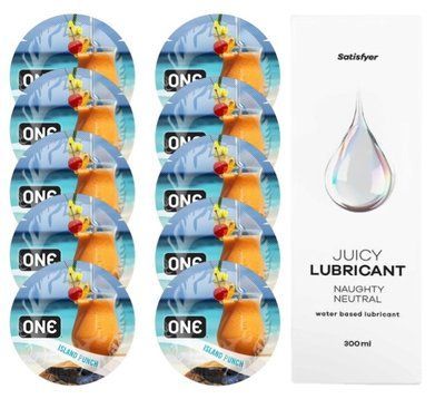Набор One Island Punch 10 шт. + Лубрикант Satisfyer Naughty Neutral 300 мл SOS12413 фото