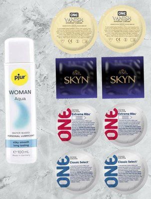Набор из 20 штук SKYN-ONE + лубрикант pjur Woman Aqua 100 мл SOS4097 фото