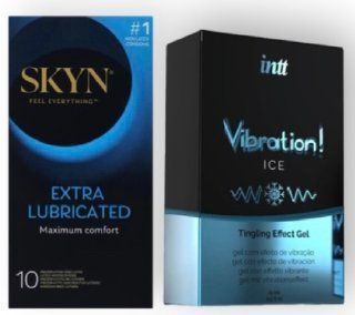 Skyn Exstra Lube 10 штук + Intt Vibration Ice (15 мл) SOS7000 фото