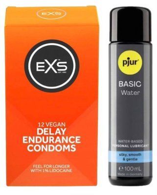 Набір EXS Delay (12 шт) + pjur Basic Waterbased 100 мл SOS13466 фото