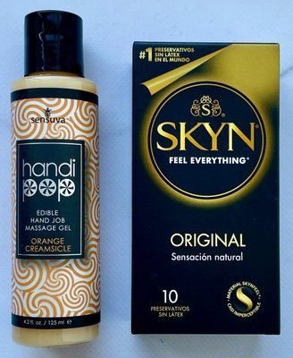 Комплект SKYN Original 10 шт. - Лубрикант вкусовой Sensuva Handipop Orange Creamsicle (125 мл) SOS3347 фото