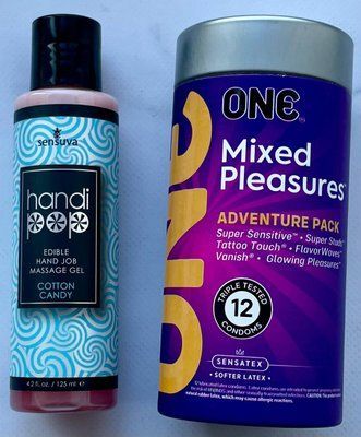 Комплект ONE Mixed Pleasures 12 шт - Лубрикант Sensuva Handipop Cotton Candy (125 мл) SOS3397 фото