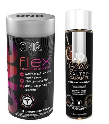 ONE Flex 10шт. + Лубрикант на водяній основі System JO GELATO SALTED CARAMEL SOS6369 фото