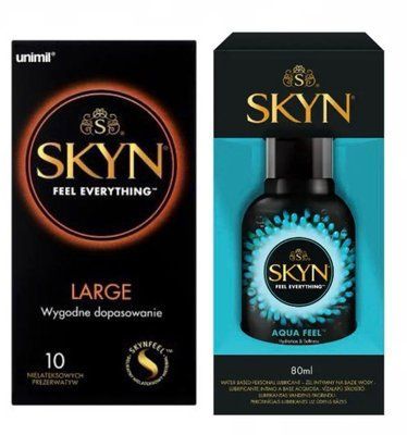 Набір: SKYN Large 10 шт. + Лубрикант SKYN AQUA FEEL 80МЛ SOS11814 фото