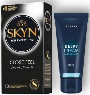 Набор из SKYN Close Feel (10 шт) + Пролонгатор Boners Delay Cream 100 мл SOS8946 фото