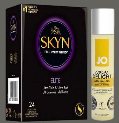 Набор SKYN Elite, 24 шт + Гель System JO Oral Delight - Vanilla Thrill (30 мл) SOS5363 фото