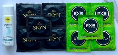 Набор SKYN Original 5шт + EXS Extreme 5шт + Лубрикант pjur Woman Nude 30 мл SOS3547 фото