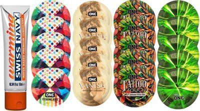 Набор из Swiss Navy Water-Based 10 мл + ONERibs + ONE Vanish + ONETattoo + ONE Glowing SOS8545 фото