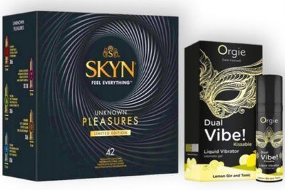 SKYN Pleasures, 42 шт + Orgie Dual Vibe! Lemon Gin And Tonic 15 мл SOS6950 фото