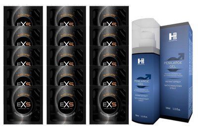 Комплект EXS Black Latex 15 шт + SHS Penilarge Gel (100 мл) SOS14615 фото