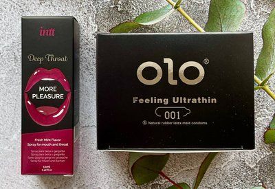 Комплект OLO Feeling Ultrathin (001) (10 шт) + Спрей Intt Deep Throat Oral Spray (12 мл) SOS2397 фото