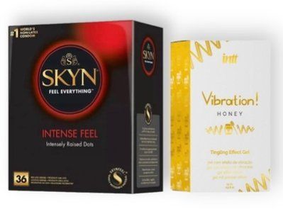 Skyn Intense feel 36 штук + Intt Vibration Honey (15 мл) SOS6800 фото