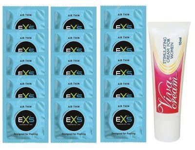 Комплект EXS Air Thin 15 шт + Swiss Navy Viva Cream SOS14798 фото