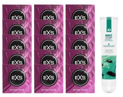Комплект EXS Extra Thick 15 шт + JO Mint Chip Chill SOS14709 фото