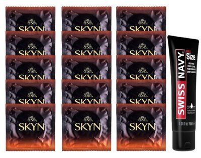 Комплект Skyn Warming 15 шт + Swiss Navy Max Size Gel (10 мл) SOS14468 фото