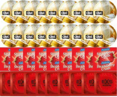 Набір 36 шт ONE Banana Split + Pasante Strawberry Crush + EXS Warming Comfy Fit SOS7748 фото