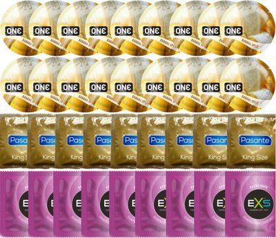 Набор 36 шт ONE Banana Split + Pasante King Size + EXS EXTRA SAFE SOS7599 фото