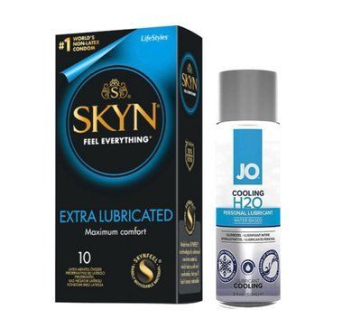SKYN Extra Lube &mdash; 10 шт та Лубрикант System JO H2O &mdash; COOLING (60 мл) SOS851 фото