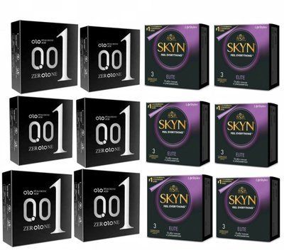 Набір з 36 шт : SKYN Elite 3x6 (18 шт) та OLO ультратонкі з гіалуроновою змазкою 3x6 (18 шт) SOS251 фото
