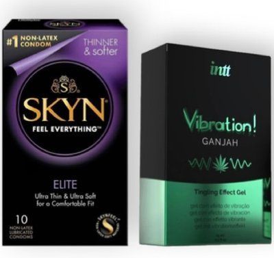SKYN Elite 10 шт + Intt Vibration Ganjah (15 мл) SOS6900 фото