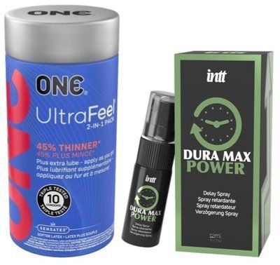 Набор из ONE UltraFeel 2-in-1 Pack 10 шт + Пролонгатор Intt Dura Max Power (12 мл) SOS9245 фото
