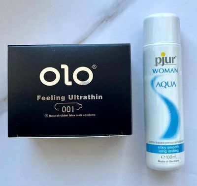Набор OLO Feeling Ultrathin 001+ Лубрикант на водной основе pjur Woman Aqua 100 мл SOS1997 фото