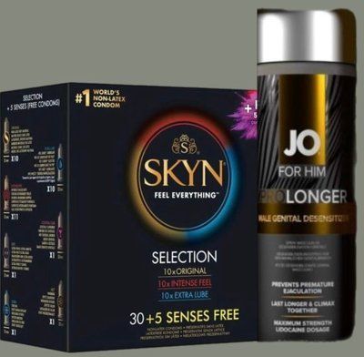SKYN 35 Selection 35 шт + Пролонгатор JO Prolonger Spray with Lidocaine (60 мл) SOS4984 фото